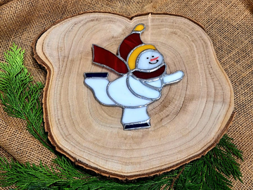 Zawieszka witrażowa "bałwanek" / Nr artykułu: W-3/10/25/Ł