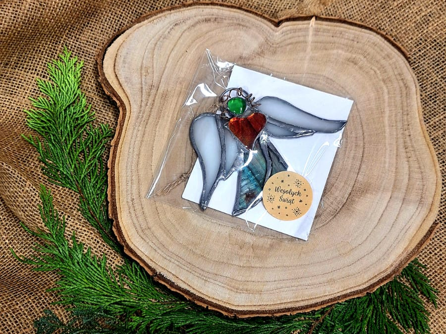 Zawieszka witrażowa "anioł" / Nr artykułu: W-19/9/25/Ł