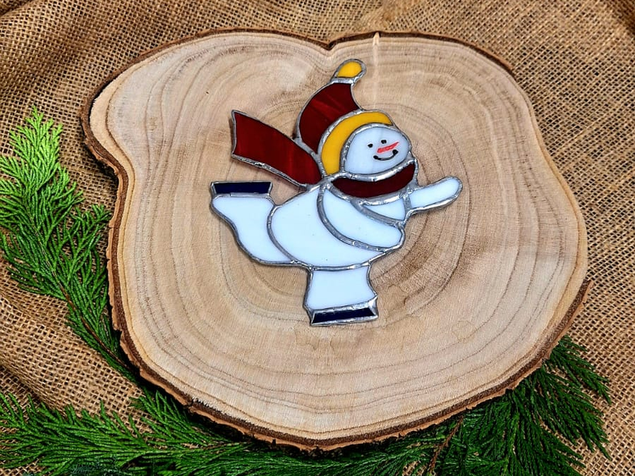 Zawieszka witrażowa "bałwanek" / Nr artykułu: W-3/10/25/Ł